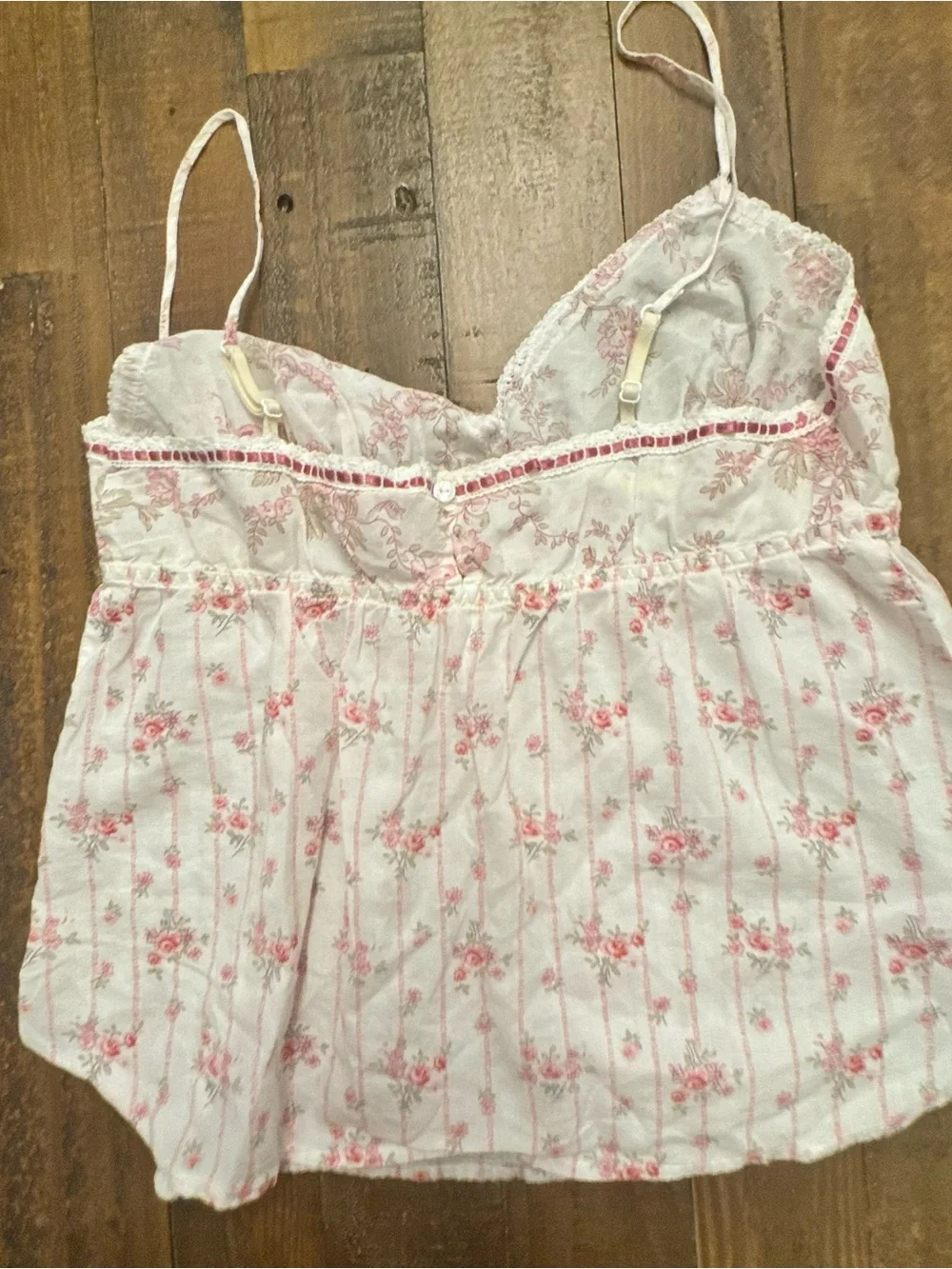 Victoria's Secret Pink & White Floral Lace-Trim Camisole - Picture 7 of 7